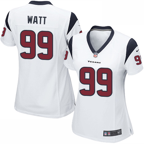 Women's Elite J.J. Watt Nike Jersey White Road - #99 NFL Houston Texans